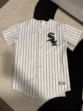 Majestic Youth White Pinstripe Chicago White Sox Jersey